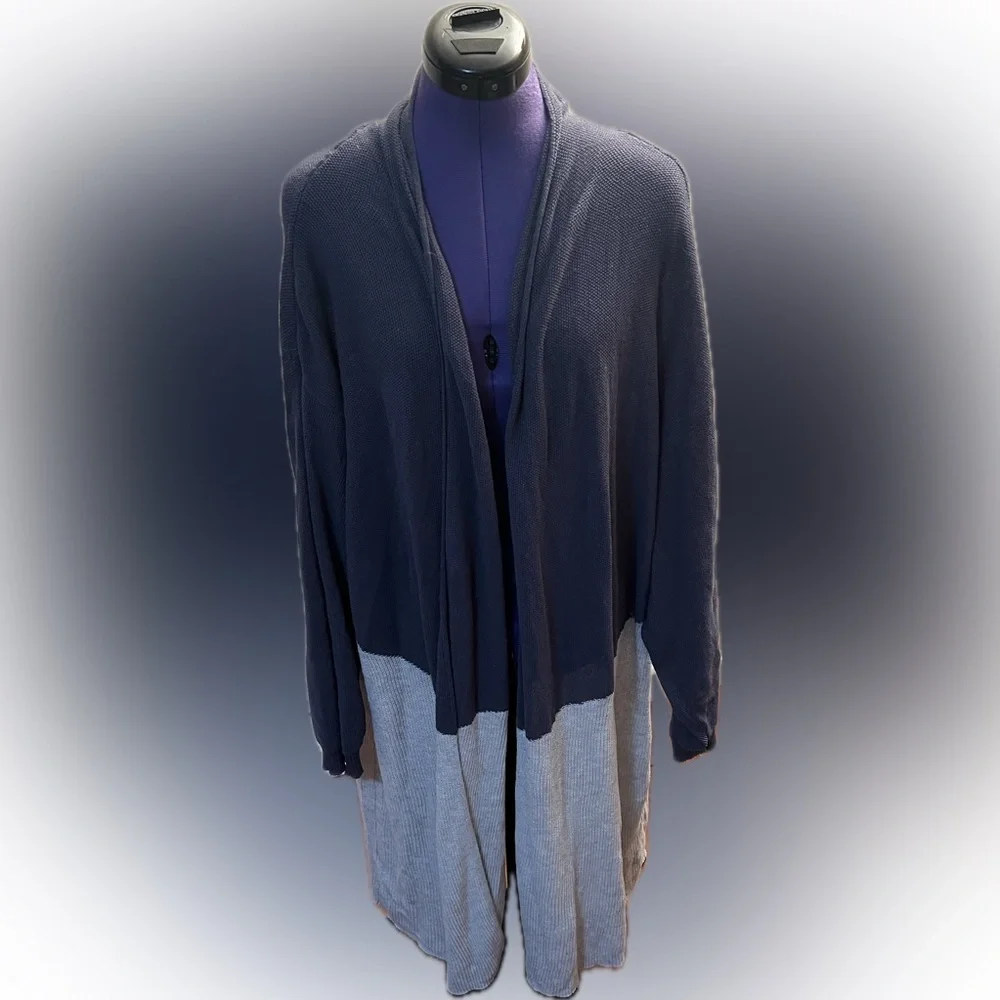Two Tone Terra & Sky Cardigan Size 4X